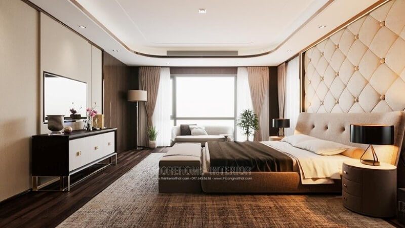 Mẫu giường ngủ bọc vải cao cấp cho không gian nội thất phòng ngủ biệt thự imperia hải phòng